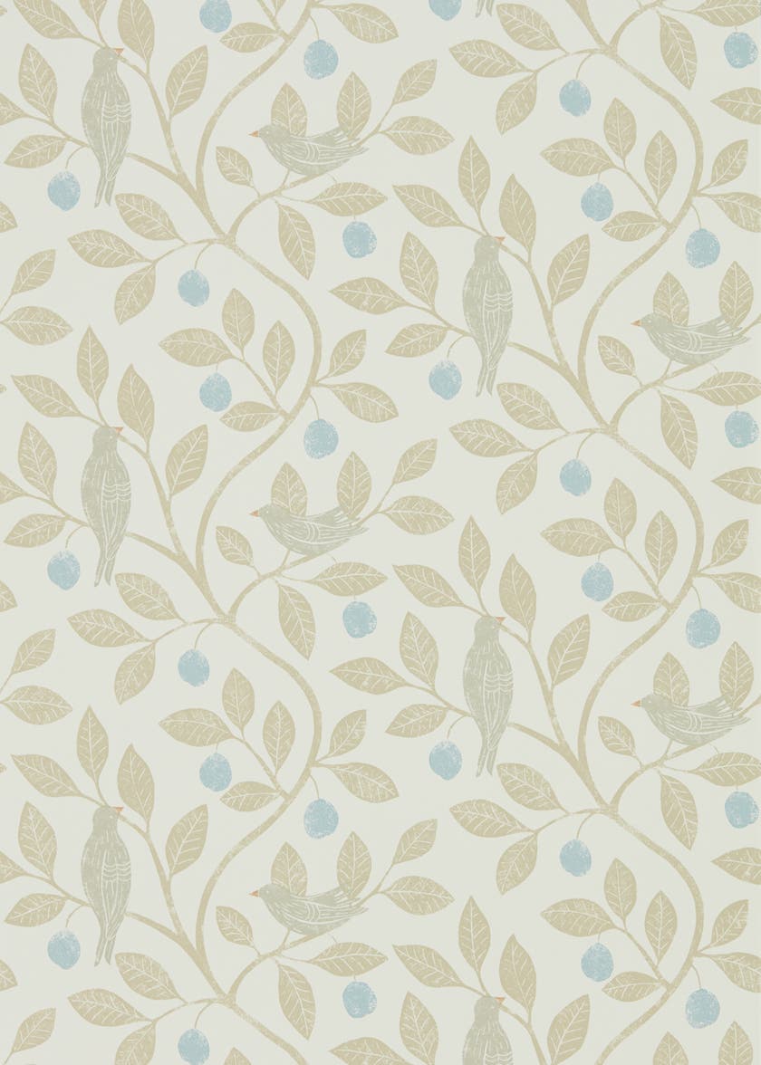 Damson Tree Denim/Barley Potting Room Wallpapers