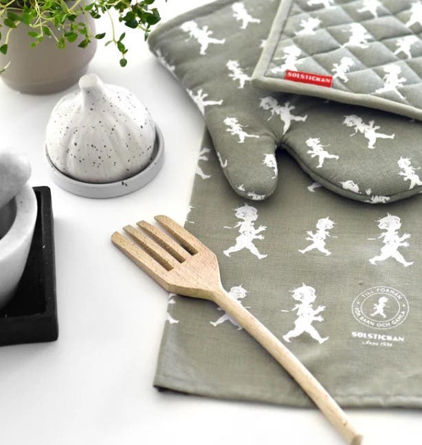 Kökshandduk 50x70 cm Grön/Vit