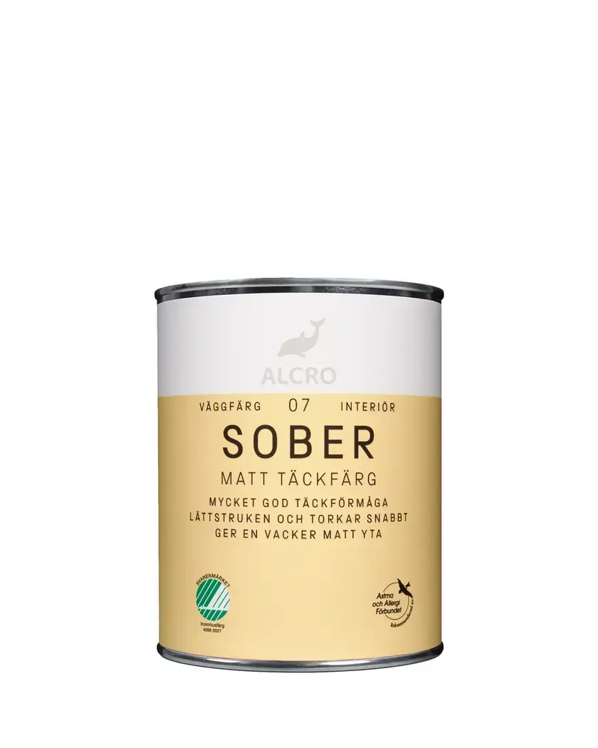 Sober Matt Väggfärg Vit 1L (Outlet)