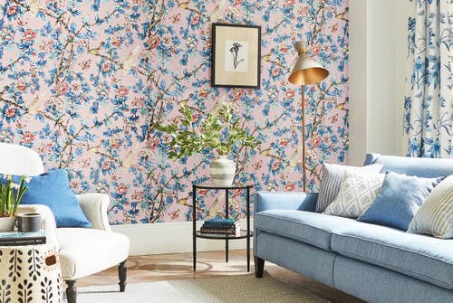 Sanderson - Caverley Rose/French Blue Sanderson One Sixty Wallp