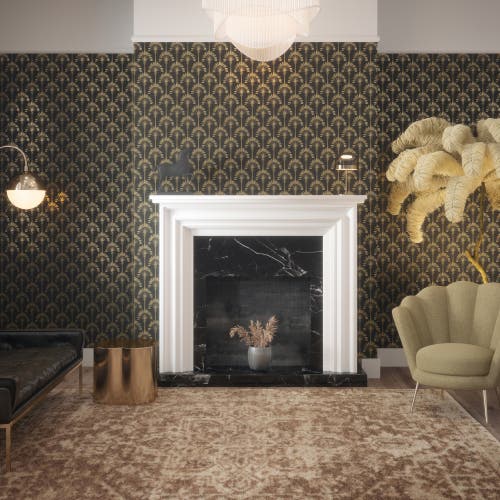 Palm Palace Black & Gold