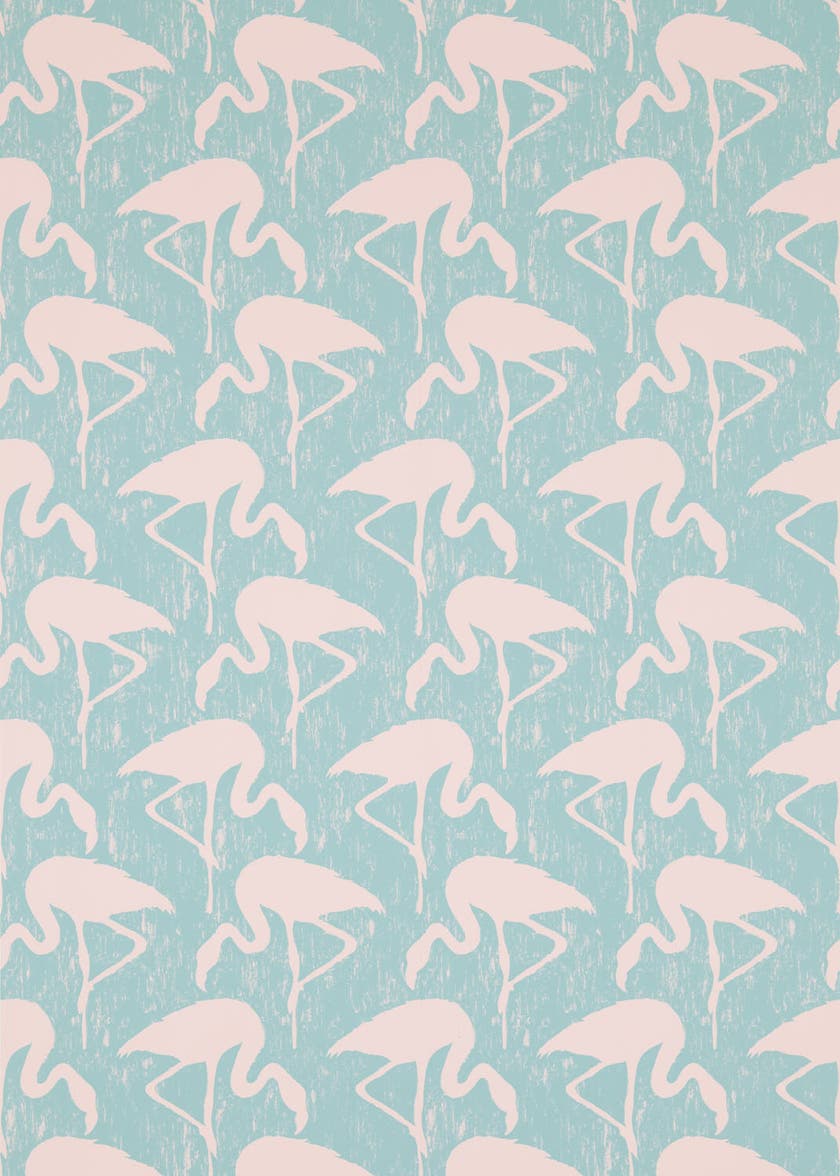 Sanderson - Flamingos Turquoise Pink Sanderson One Sixty Wallp