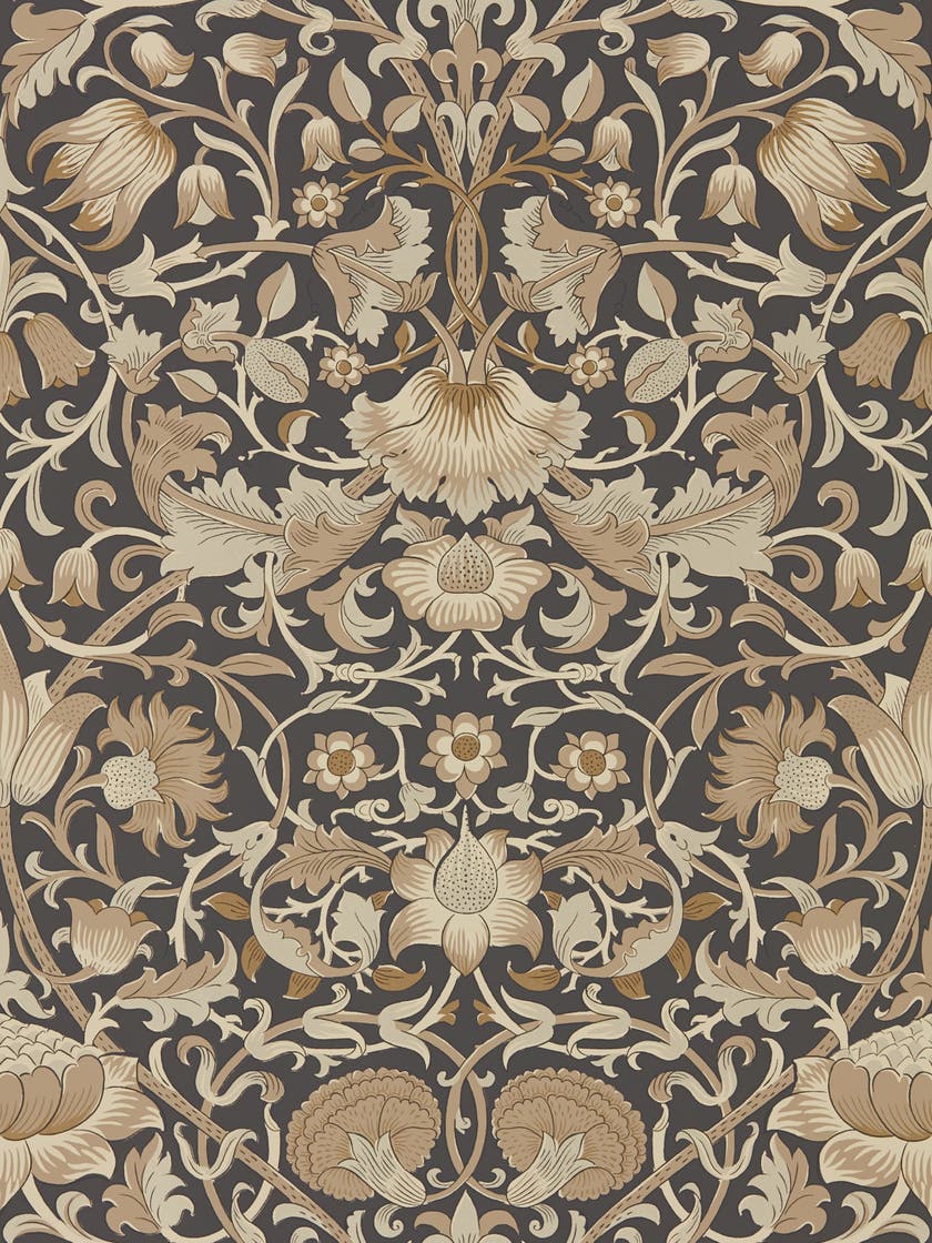 Pure Lodden Charcoal/Gold Morris Pure Wallpapers