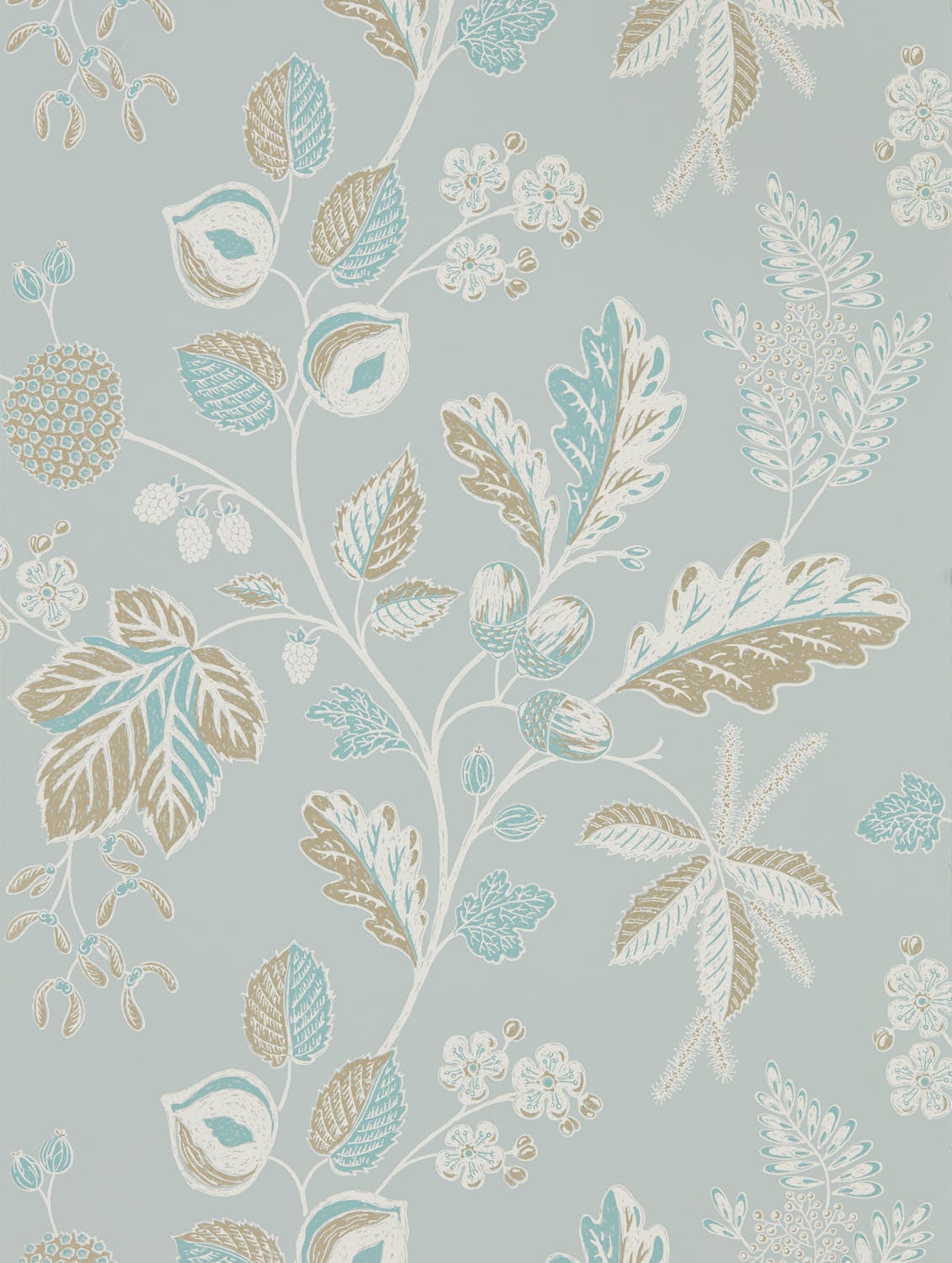 Sanderson - Warwick Blue Grey Elysian Wallpapers