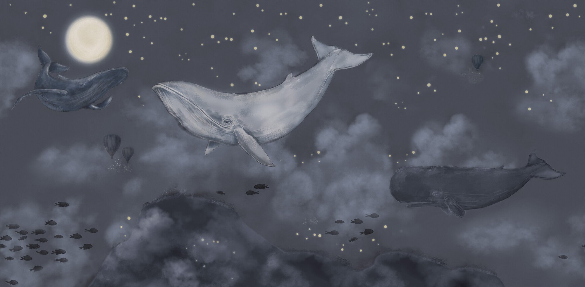 Boråstapeter - Whales in the sky