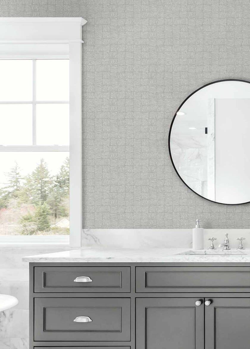Peel & Stick Organic Squares Fog Grey NW55908