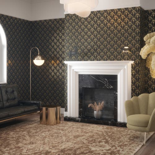 Palm Palace Black & Gold