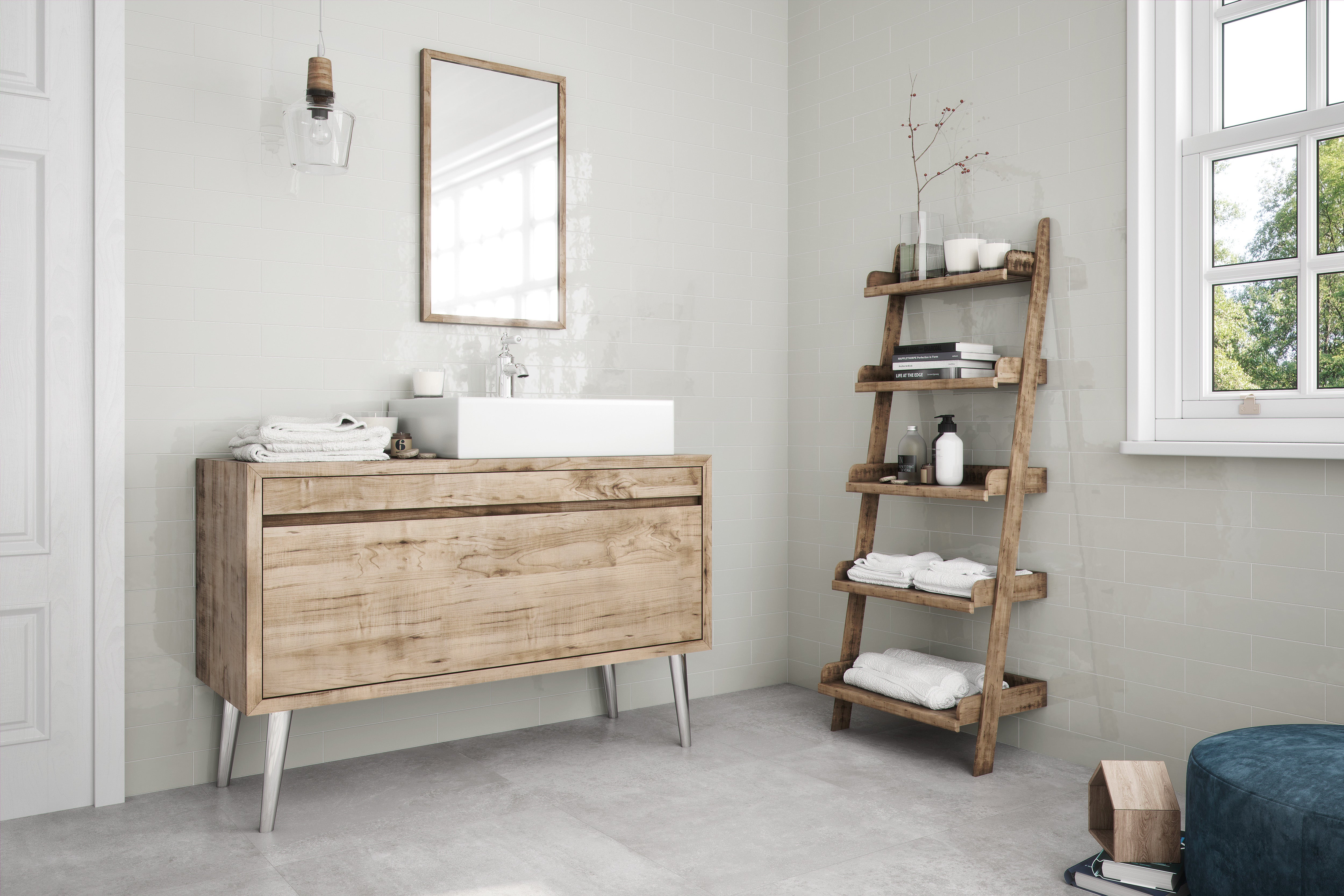 Bretagne Ljusgrå blank 7,5x30