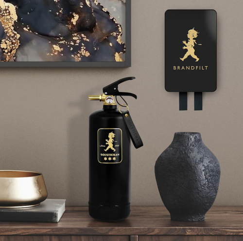 Brandfilt Mattsvart/Guld