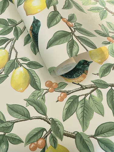 Intrade - Ponderosa Cream Orange Tales of the Manor Tapet