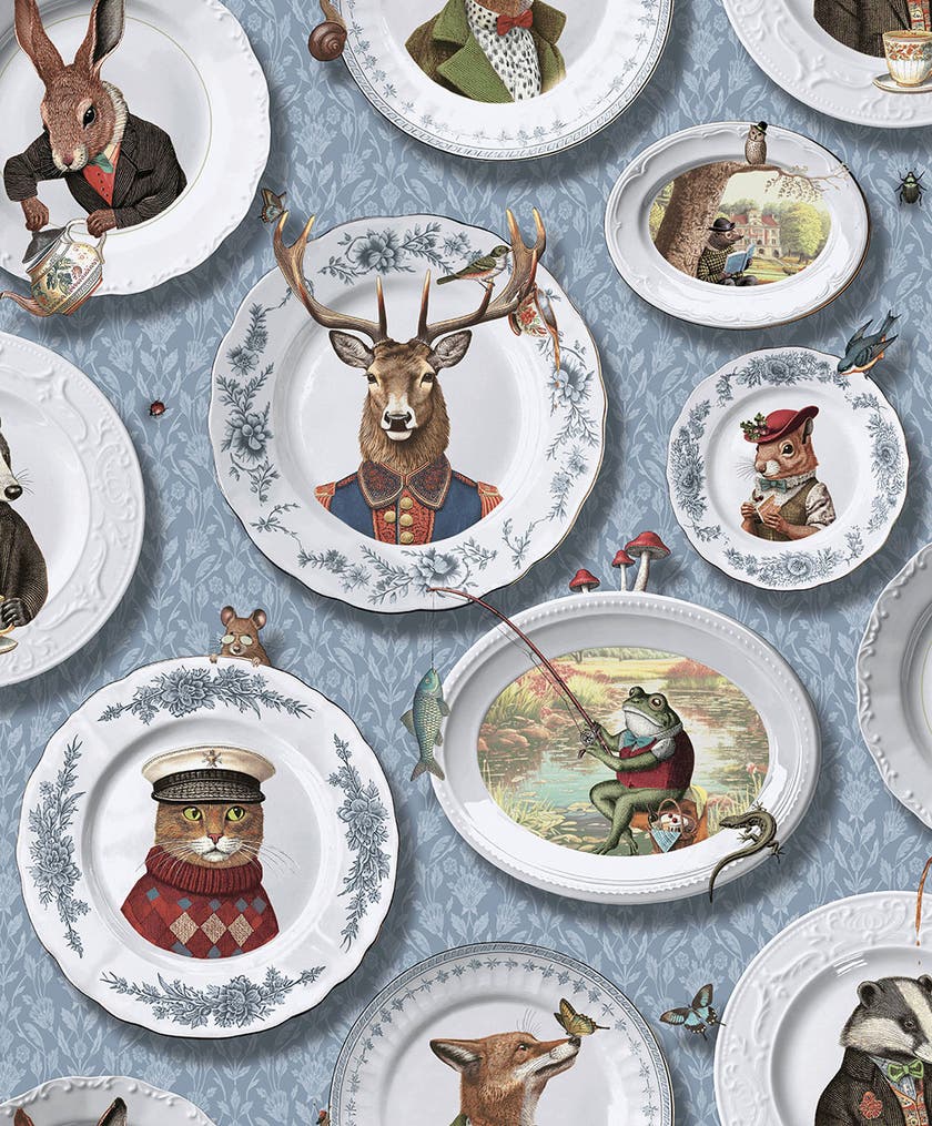 Intrade - Tales of the Manor Blue Tales of the Manor Tapet