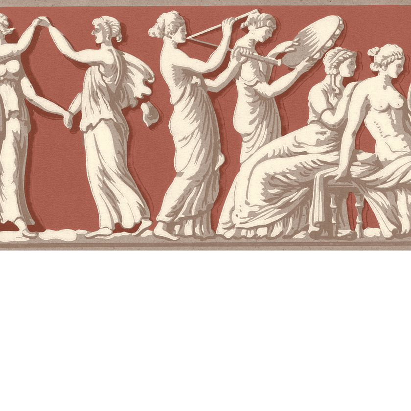 Lim & Handtryck - Nio musersbård - Kvist/Röd B10-30