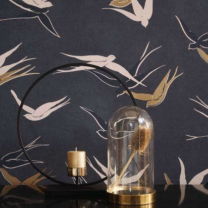 Casadeco - Swallow Noir Reglisse Twenties