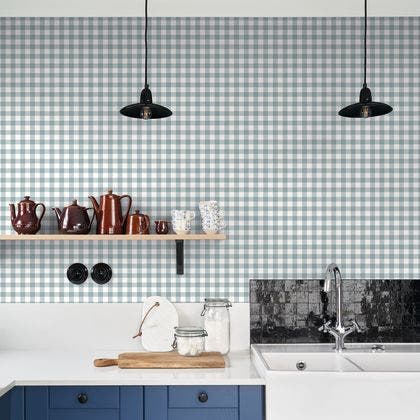 Casadeco - Vichy Bleu Orage Flower Market