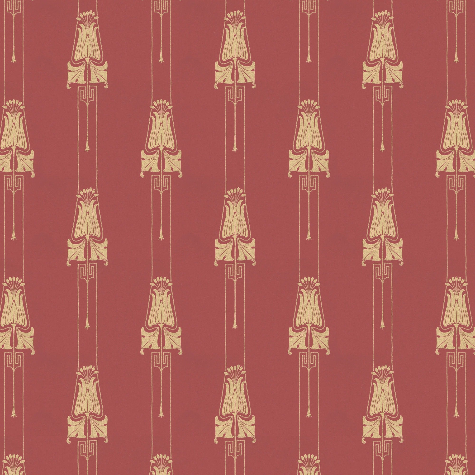 Lim & Handtryck - Slottsviken - Röd/Guld K48-30