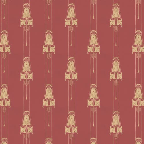 Lim & Handtryck - Slottsviken - Röd/Guld K48-30