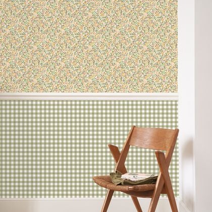 Casadeco - Pansy Kaki / Corail / Jau Flower Market