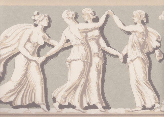 Lim & Handtryck - Nio musersbård - Torv/Lindblomsgrön B10-56