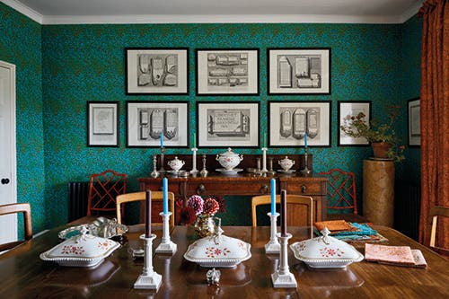 Willow Boughs Olive/Turqu Queen Square Wallpapers