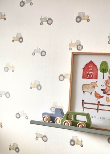 Casadeco - Vintage Tractor Naturel Once Upon A Time