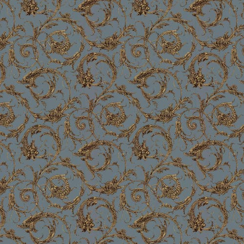 Lim & Handtryck - Draktapet - Blå x106-40