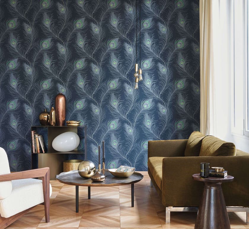 Casadeco - Revue Bleu Petrole / Vert Annees Folles