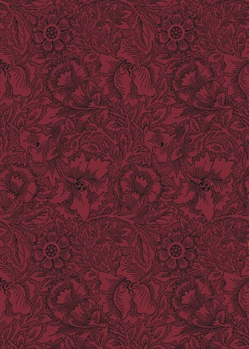 Morris & Co - Poppy Claret Queen Square Wallpapers