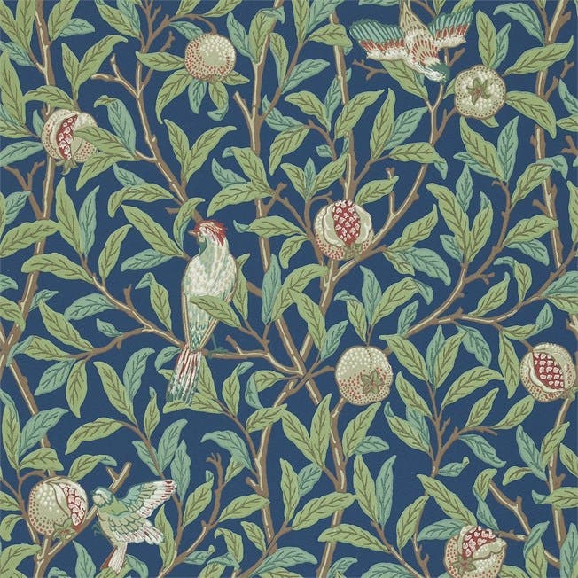 Morris & Co - Bird & Pomegranate Blue/S Morris 160th Anniversary