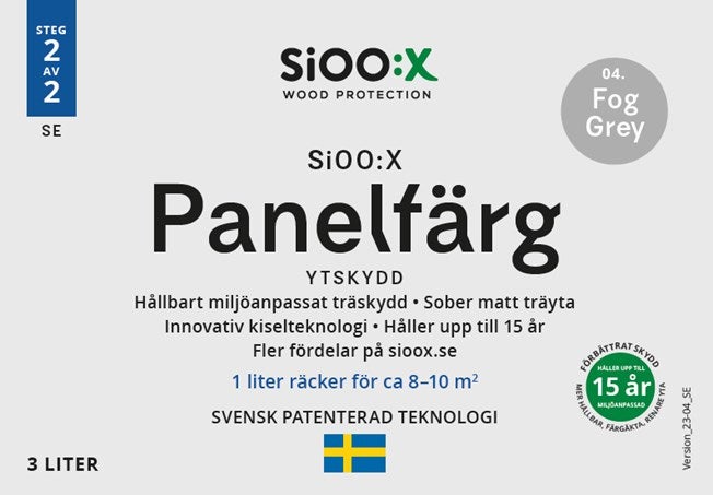 SiOO:X Panelfärg Ytskydd 3L Fog Grey