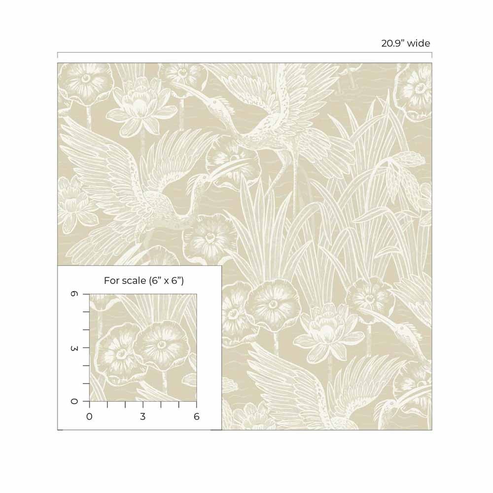 Carma - Peel & Stick Floral Heron Sand NW54505