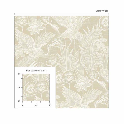 Carma - Peel & Stick Floral Heron Sand NW54505