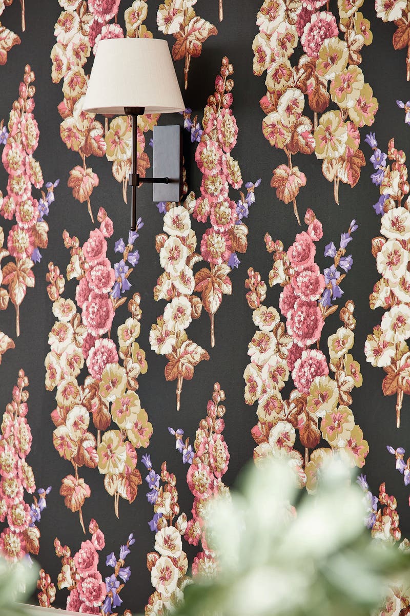 Sanderson - Hollyhocks Copper/Rhodera Sanderson One Sixty Wallp