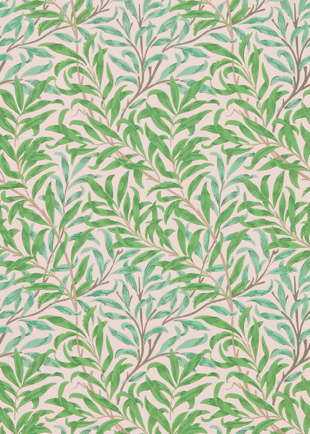 Morris & Co - Willow Boughs Pink/Leaf G Queen Square Wallpapers