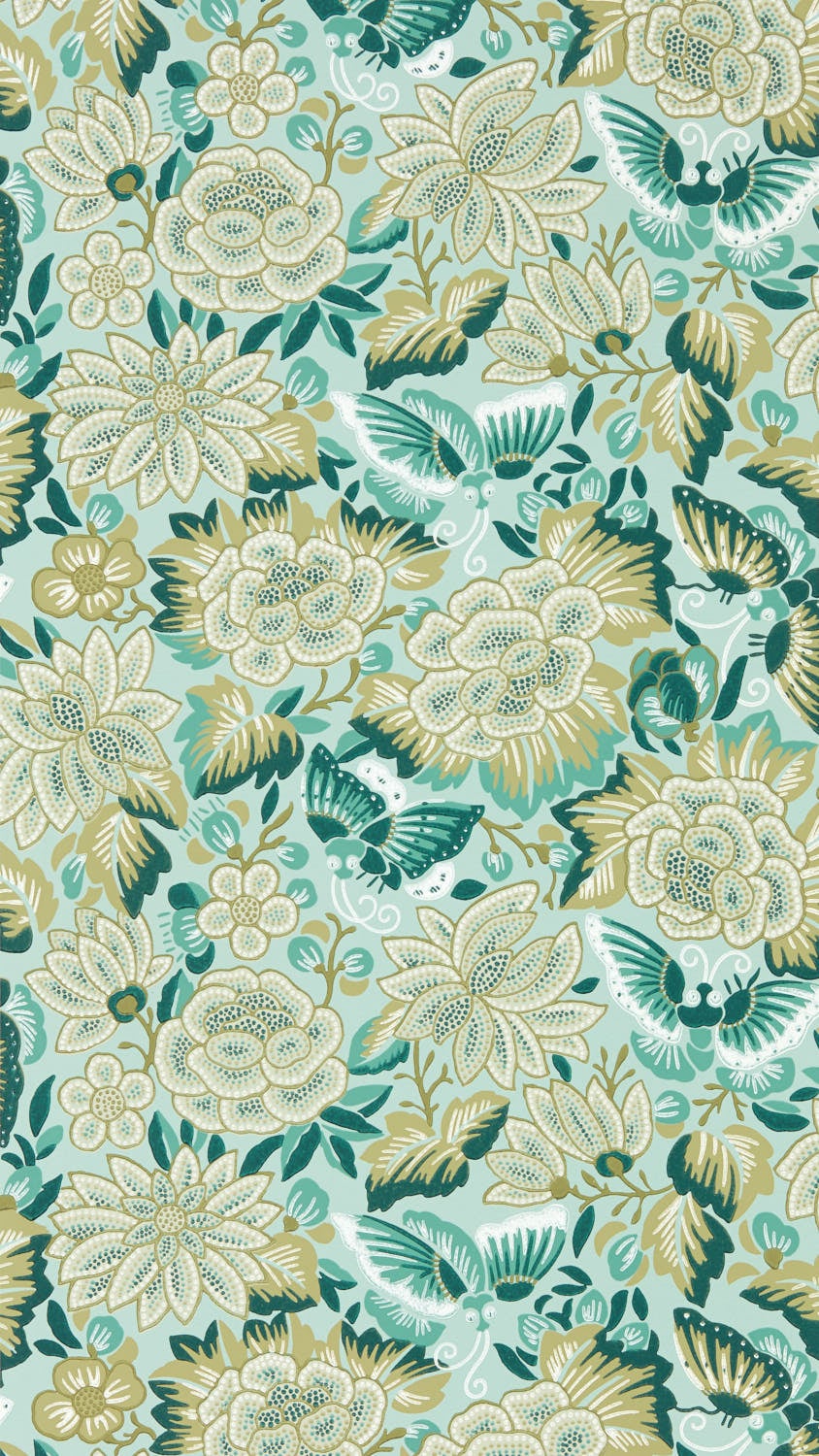 Sanderson - Amara Butterfly Bamboo/ F Water Garden Wallpapers