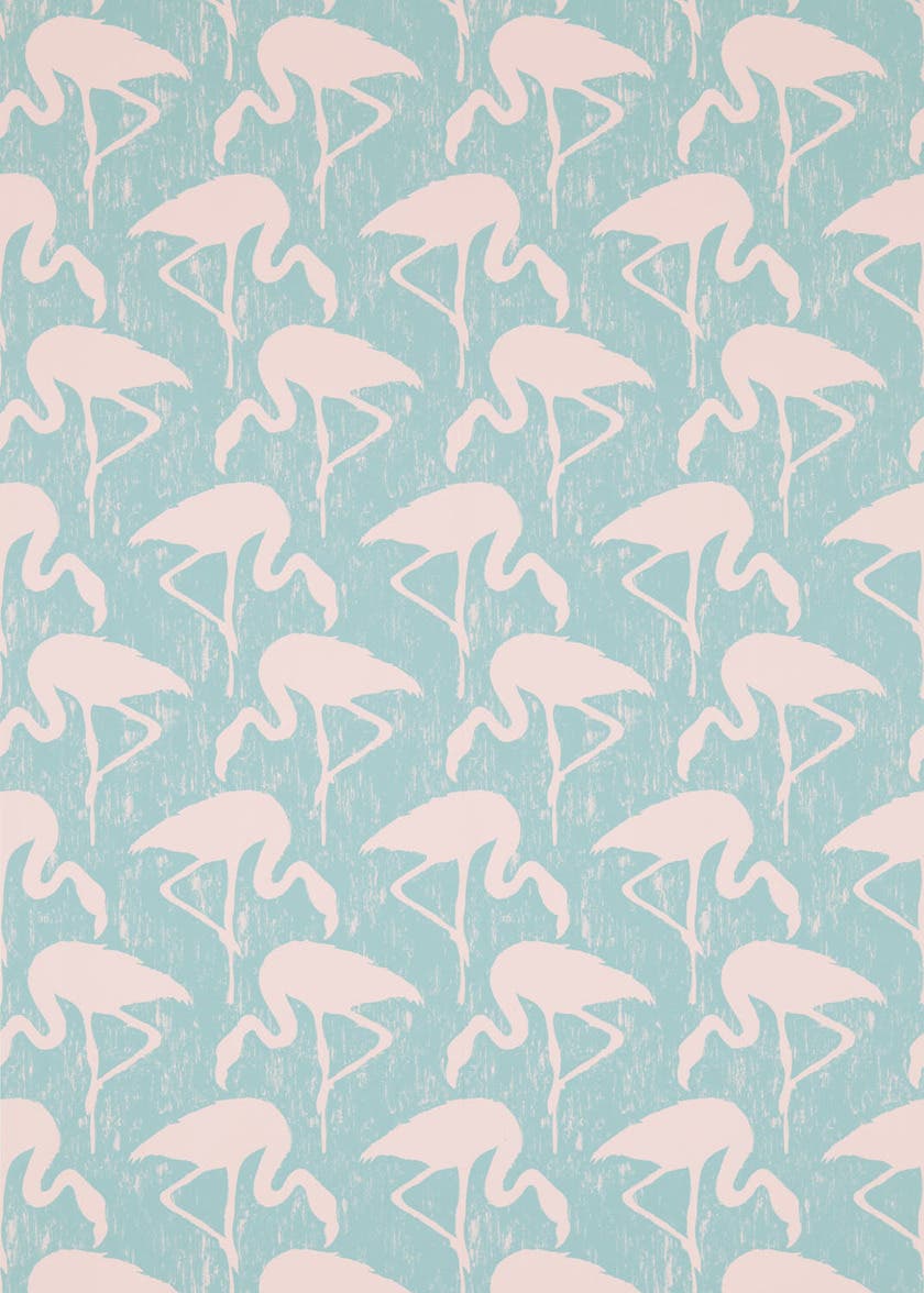 Flamingos Turquoise Pink Sanderson One Sixty Wallp