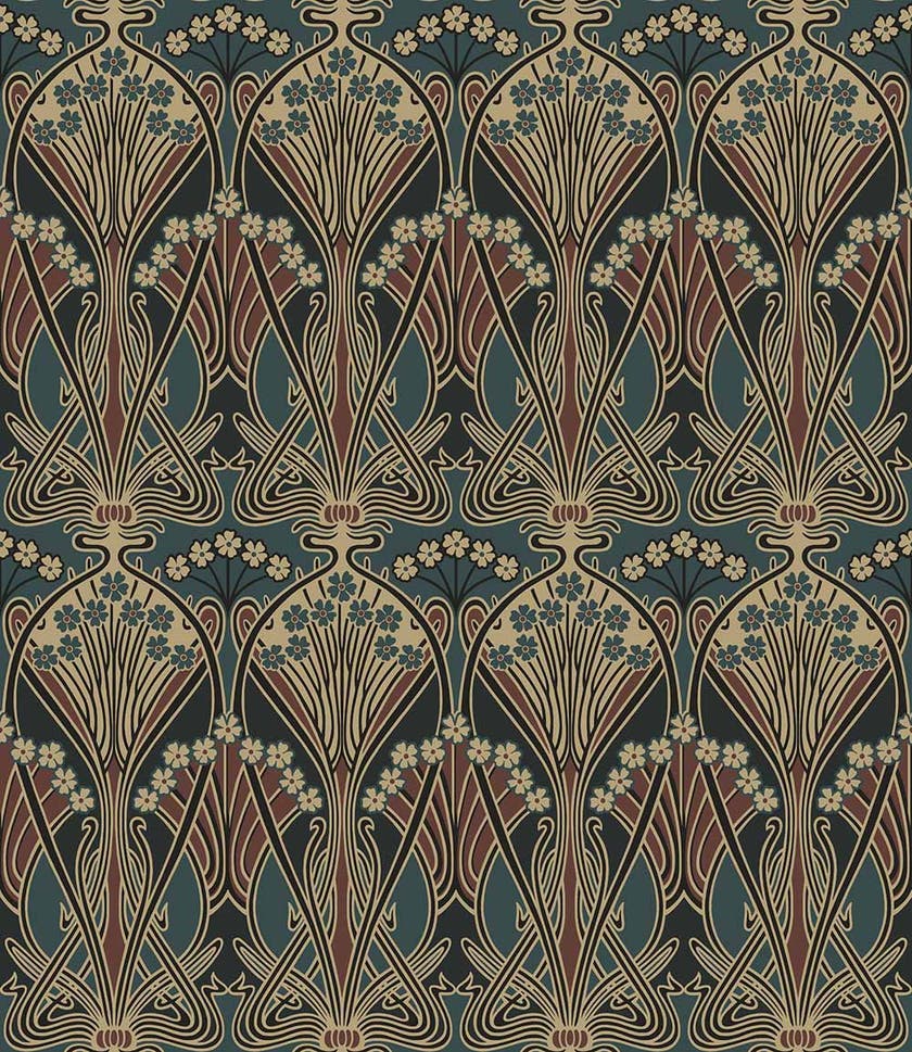 Carma - Peel & Stick Deco Gardenfly Aegean Blue & Clay NW55501