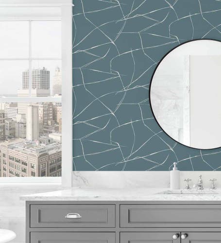 Carma - Peel & Stick Inkwork Abstract Blue Dusk NW53202