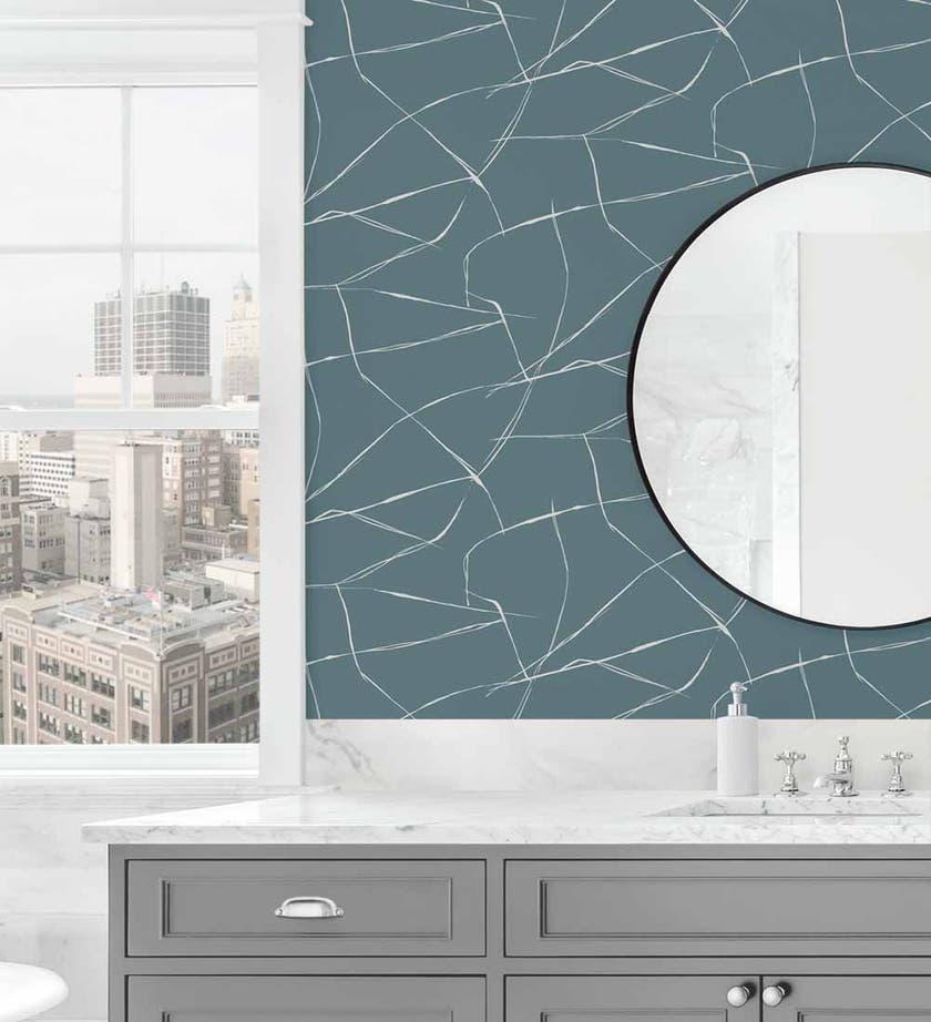 Carma - Peel & Stick Inkwork Abstract Blue Dusk NW53202