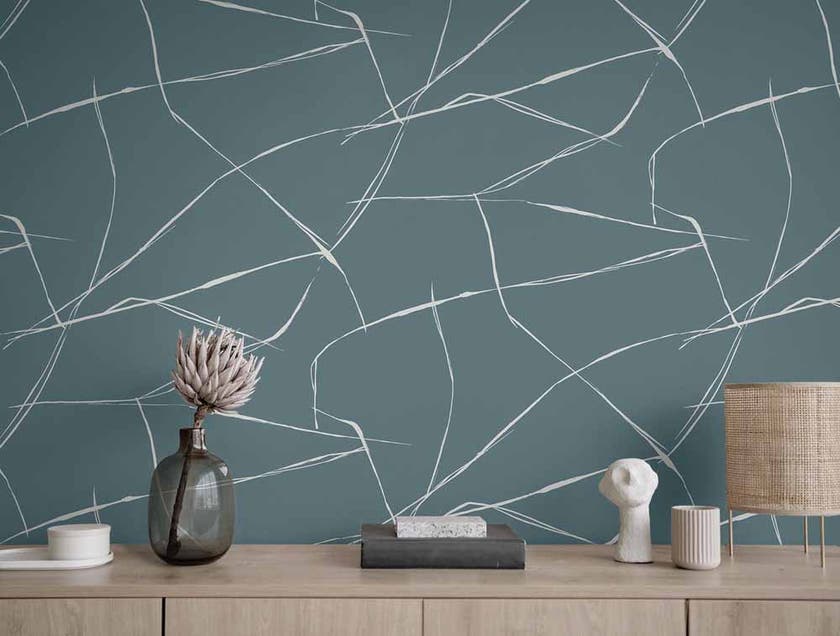 Carma - Peel & Stick Inkwork Abstract Blue Dusk NW53202