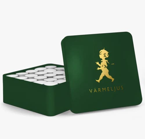 Värmeljuslåda Grön/Guld