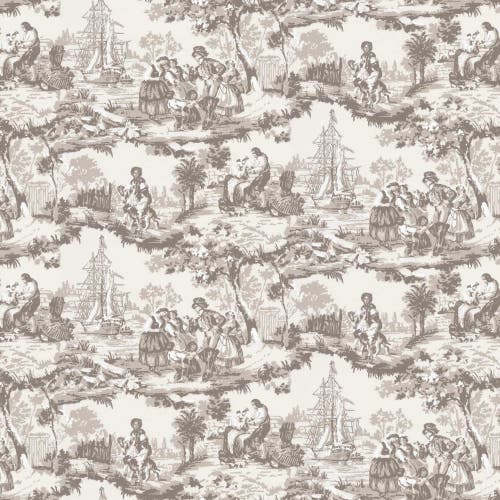 Lim & Handtryck - Skeppsmotiv - Grå x137-27