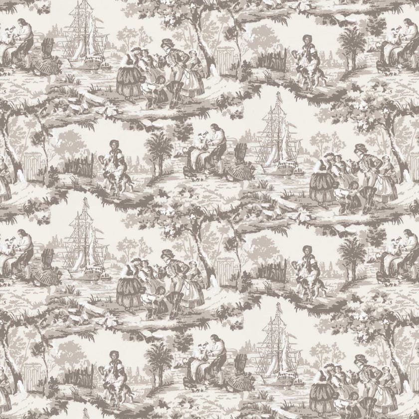 Lim & Handtryck - Skeppsmotiv - Grå x137-27