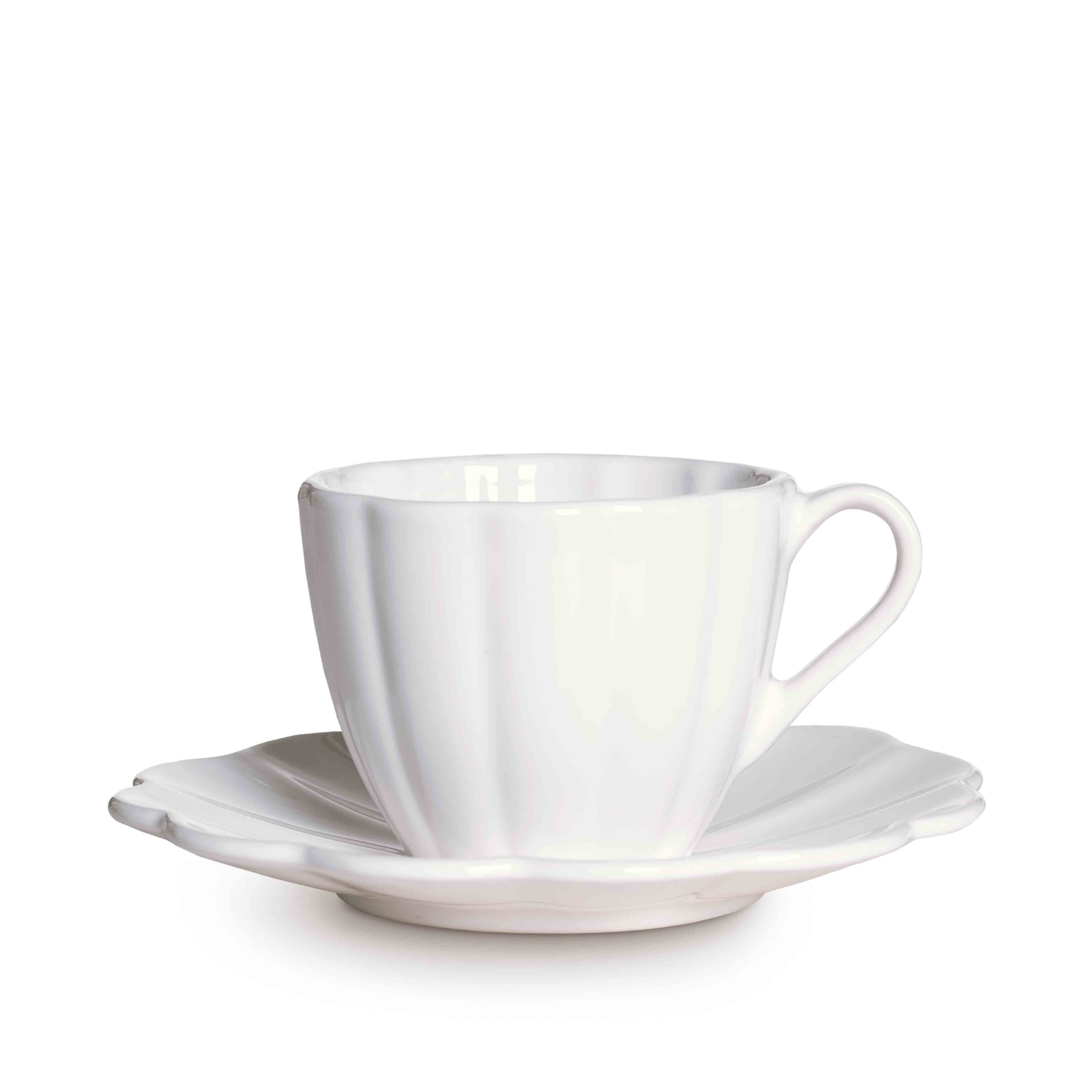 Oyster Kopp med fat 25 cl Vit