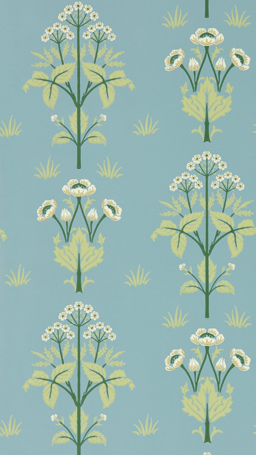 Morris & Co - Meadow Sweet Mineral Blue Morris and Friends Wallpa