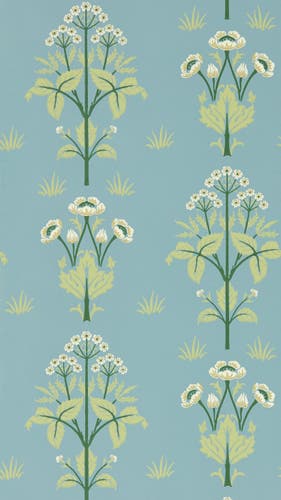 Morris & Co - Meadow Sweet Mineral Blue Morris and Friends Wallpa
