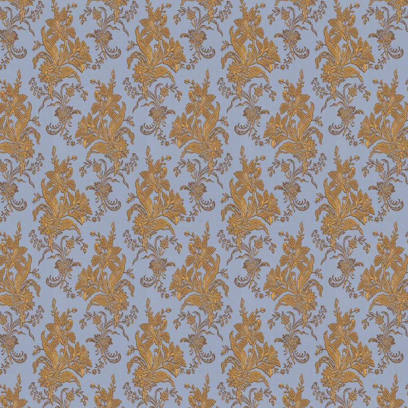 Lim & Handtryck - Liljor - Blå/Gul x122-40