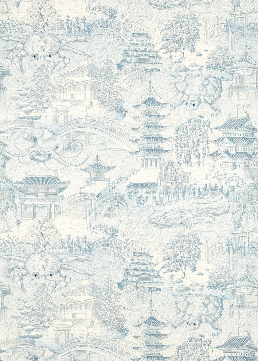 Zoffany - Eastern Palace Indigo Kensington Walk Wallpaper