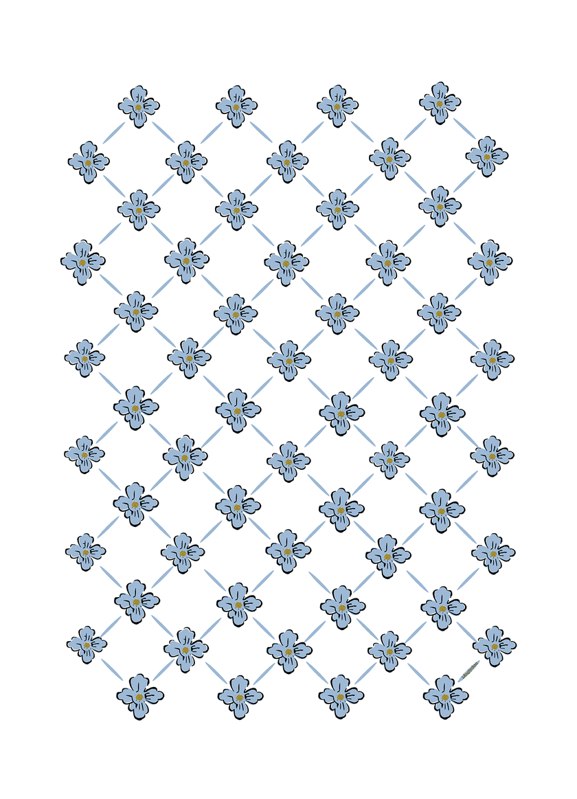 Kökshandduk Spaljé Blå 50x70 cm