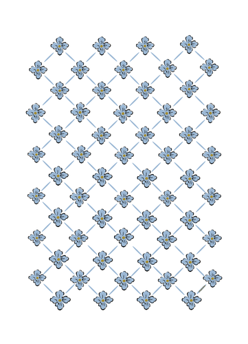 Kökshandduk Spaljé Blå 50x70 cm