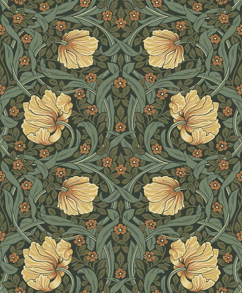 Peel & Stick Pimpernel Garden Meadow Green & Amber NW54204